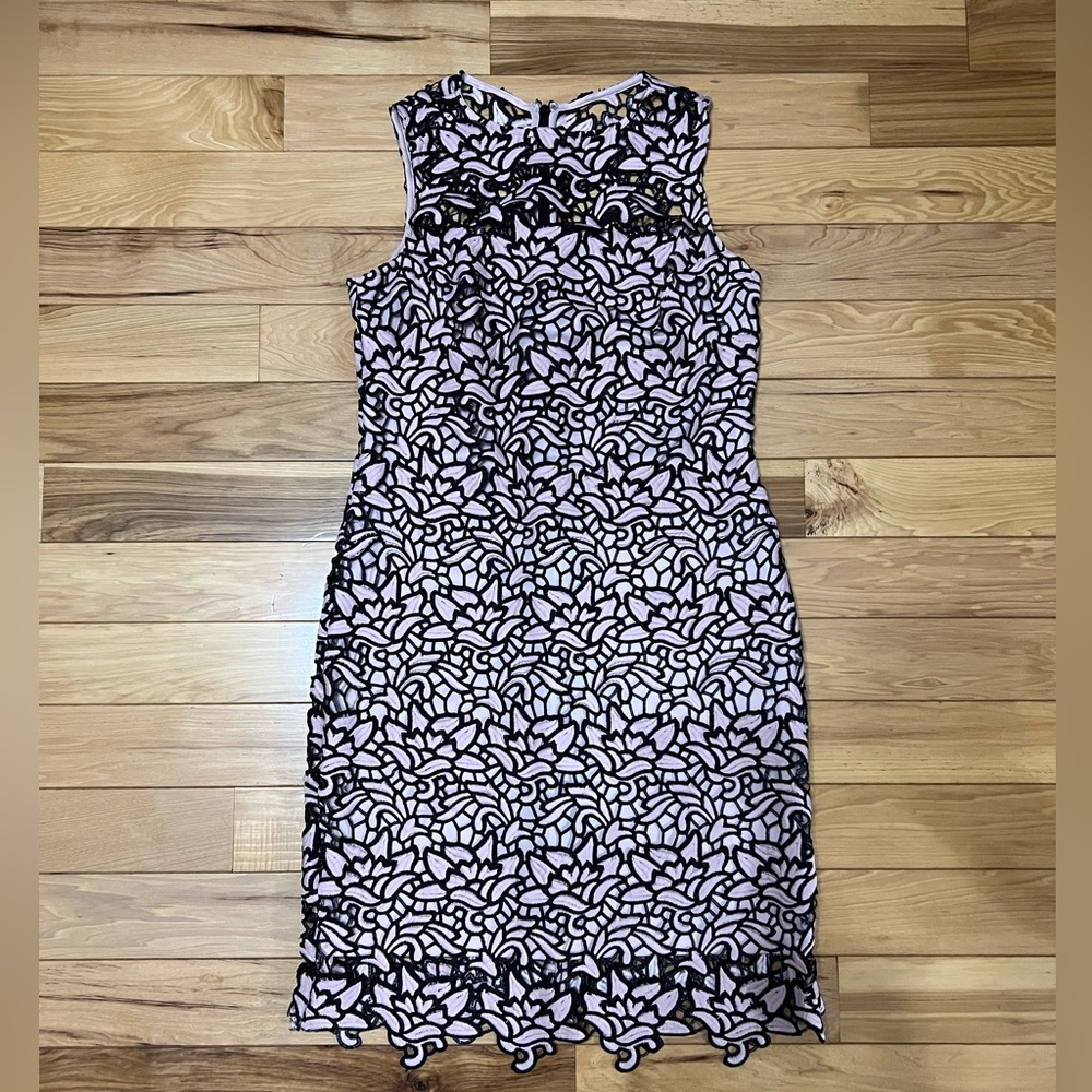 Elegant Black and Light Pink Lace Dress